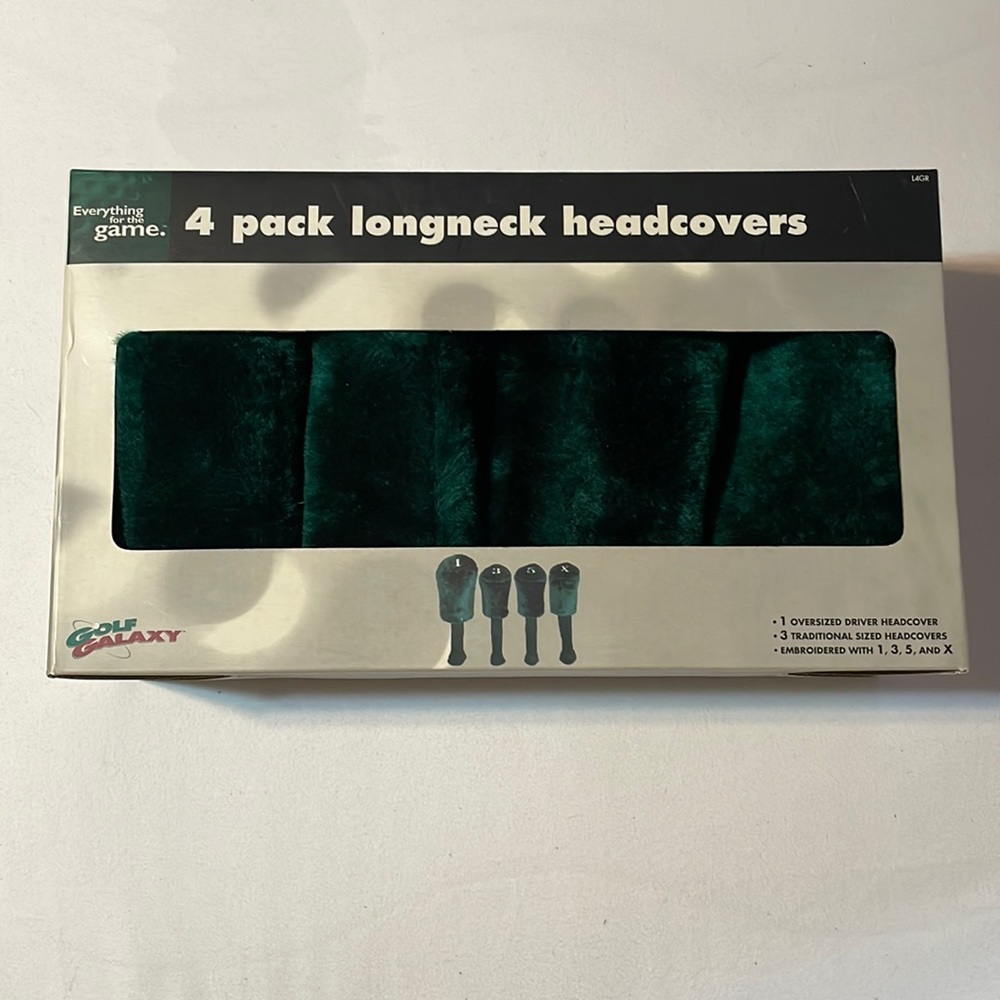 Golf Galaxy Brand 4 Pack Longneck Headcovers, in Dark Green